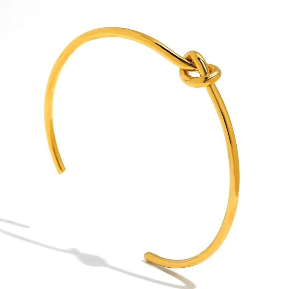 Shashi Gold Knot Bangle Bracelet